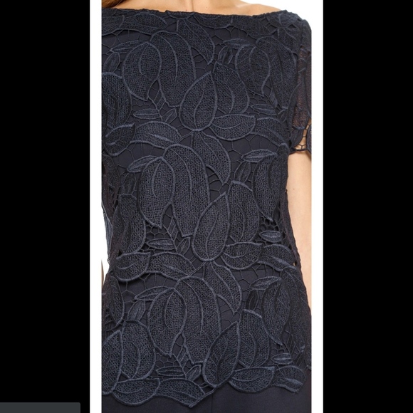 NWT $495 Tory Burch Lace Bodice Jumpsuit Navy‎ Blue [SZ 12 ] - Picture 8 of 12
